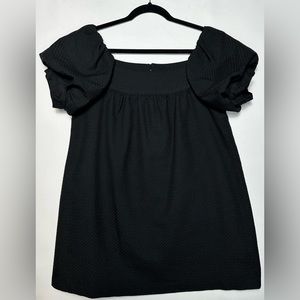 Black puff sleeve dress , square neck line size large